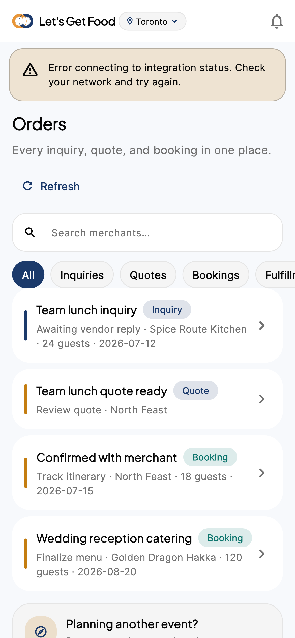 Orders pipeline